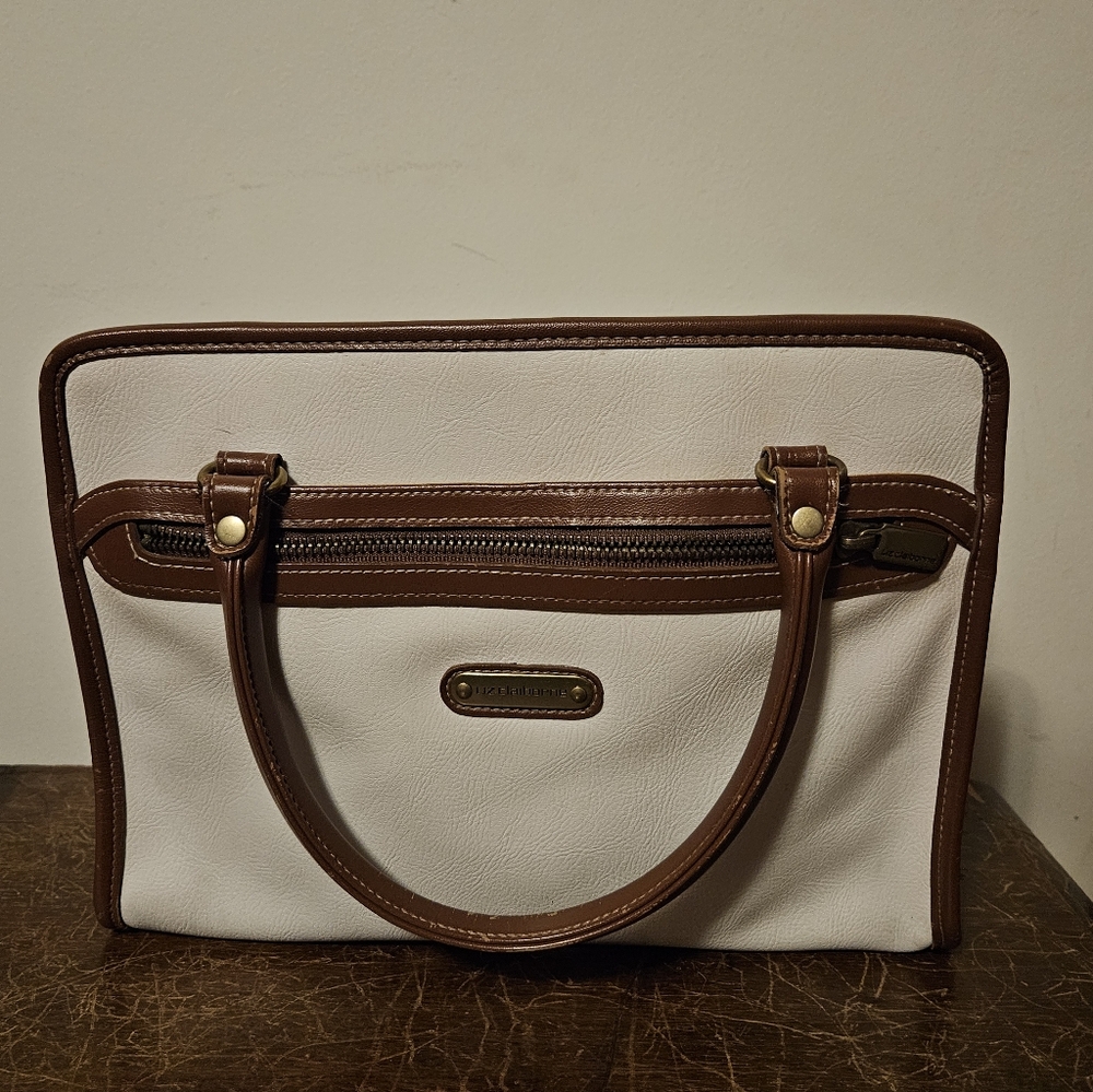 Liz Claiborne Cream and Brown Bag with Gold Detail